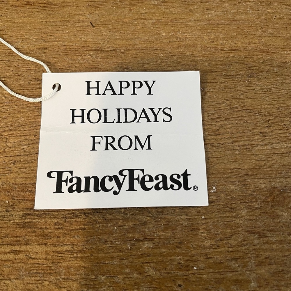 VTG 1992 Fancy Feast Christmas Cat Ornament by Russ Berrie w/ Box & Tag Holiday - Picture 7 of 12